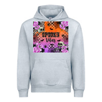 Heather Grey Spooky Vibes Urban Hoodie - texasbilliewilder
