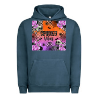 Pigment Midnight Navy Spooky Vibes Urban Hoodie - texasbilliewilder