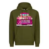 Army Green truck in october we wear pink Premium Hoodie - AdoDesignShop