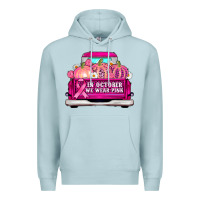 Blue Mist truck in october we wear pink Premium Hoodie - AdoDesignShop
