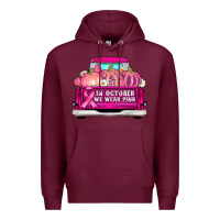 Burgundy truck in october we wear pink Premium Hoodie - AdoDesignShop