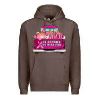 Coffee truck in october we wear pink Premium Hoodie - AdoDesignShop
