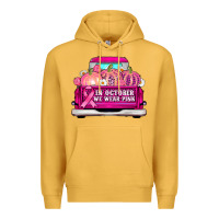 Mustard truck in october we wear pink Premium Hoodie - AdoDesignShop