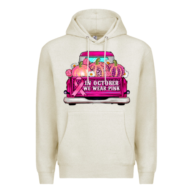 Truck In October We Wear Pink Premium Hoodie by AdoDesignShop | Teevron