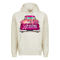 Oatmeal Heather truck in october we wear pink Premium Hoodie - AdoDesignShop