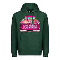 Sports Green truck in october we wear pink Premium Hoodie - AdoDesignShop