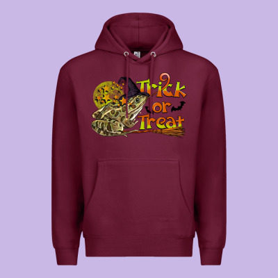Trick Or Treat With Frog Premium Hoodie Designed By Lillyallendesigns
