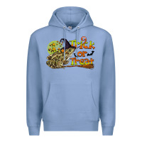 Colony Blue Trick Or Treat With Frog Premium Hoodie - LillyAllenDesigns