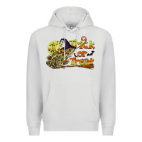 Dove Grey Trick Or Treat With Frog Premium Hoodie - LillyAllenDesigns