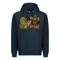 Navy Trick Or Treat With Frog Premium Hoodie - LillyAllenDesigns