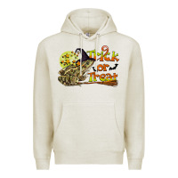 Oatmeal Heather Trick Or Treat With Frog Premium Hoodie - LillyAllenDesigns