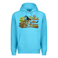 Ocean Blue Trick Or Treat With Frog Premium Hoodie - LillyAllenDesigns