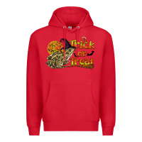 Red Trick Or Treat With Frog Premium Hoodie - LillyAllenDesigns