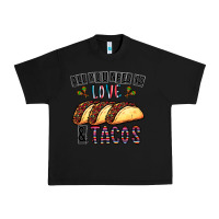 Black All You Need Is Love And Tacos Urban Heavy Tee - CowhideDigitalArt
