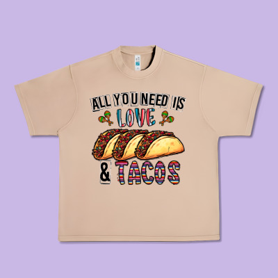 All You Need Is Love And Tacos Urban Heavy Tee Designed By Cowhidedigitalart
