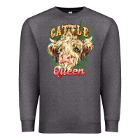 Charcoal Heather cattle queen Premium Sweatshirt - NancyCooperArtShop
