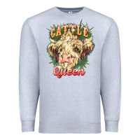 Heather Grey cattle queen Premium Sweatshirt - NancyCooperArtShop