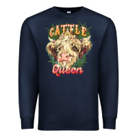 Navy cattle queen Premium Sweatshirt - NancyCooperArtShop