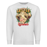 Oatmeal Heather cattle queen Premium Sweatshirt - NancyCooperArtShop