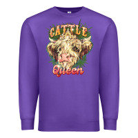 Purple cattle queen Premium Sweatshirt - NancyCooperArtShop