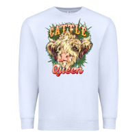 White cattle queen Premium Sweatshirt - NancyCooperArtShop