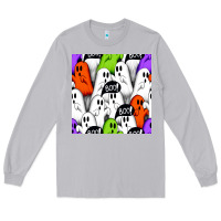 Moon Dust boo ghosts seamless pattern Long Sleeve Tee - BundleAndBundleShop