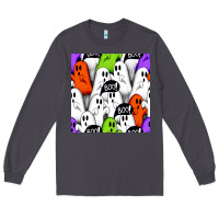 Smoke boo ghosts seamless pattern Long Sleeve Tee - BundleAndBundleShop