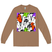 Toasted Coconut boo ghosts seamless pattern Long Sleeve Tee - BundleAndBundleShop