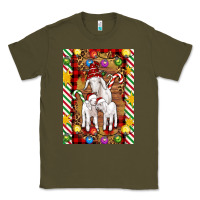 Army Green Christmas goat family Classic Tee - Artiststas