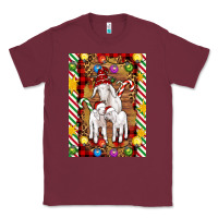 Burgundy Christmas goat family Classic Tee - Artiststas