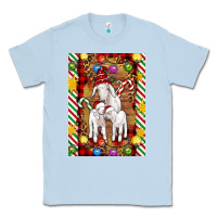 Dusty Blue Christmas goat family Classic Tee - Artiststas