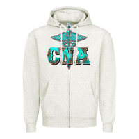 Oatmeal Heather western nurse certified nurse assistant medilcal symbol Zipper Hoodie - BarkalooDesign