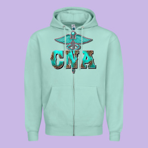 Western Nurse Certified Nurse Assistant Medilcal Symbol Zipper Hoodie Designed By Barkaloodesign