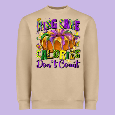 King Cake Calories Don't Count Heavyweight Sweatshirt Designed By Fadigitalartstudio