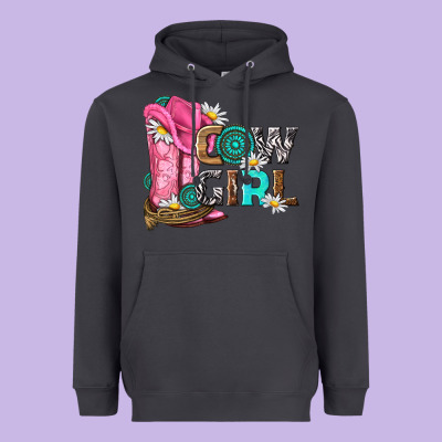 Western Cowgirl Heavyweight Hoodie Designed By Nancycooperartshop