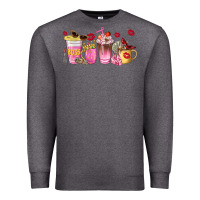 Charcoal Heather boss lady coffee cups Premium Sweatshirt - NancyCooperArtShop