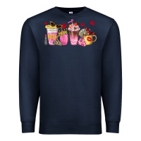Navy boss lady coffee cups Premium Sweatshirt - NancyCooperArtShop