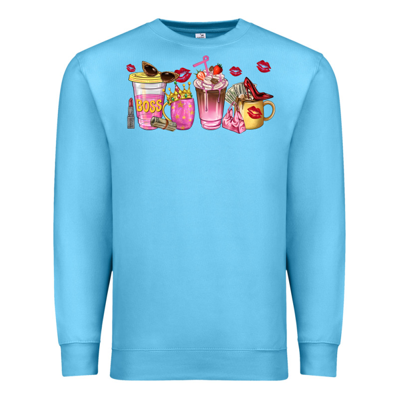 Boss Lady Coffee Cups Premium Sweatshirt by NancyCooperArtShop | Teevron