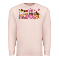 Pale Pink boss lady coffee cups Premium Sweatshirt - NancyCooperArtShop