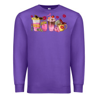 Purple boss lady coffee cups Premium Sweatshirt - NancyCooperArtShop