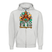Dove Grey my first thanksgiving turkey Zipper Hoodie - Jasminsmagicworld