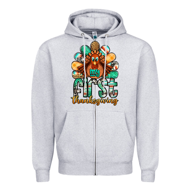 My First Thanksgiving Turkey Zipper Hoodie by Jasminsmagicworld | Teevron