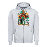 Heather Grey my first thanksgiving turkey Zipper Hoodie - Jasminsmagicworld