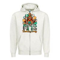 Oatmeal Heather my first thanksgiving turkey Zipper Hoodie - Jasminsmagicworld