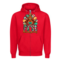 Red my first thanksgiving turkey Zipper Hoodie - Jasminsmagicworld
