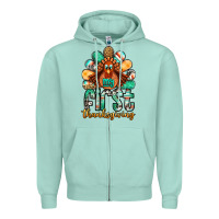 Seafoam my first thanksgiving turkey Zipper Hoodie - Jasminsmagicworld