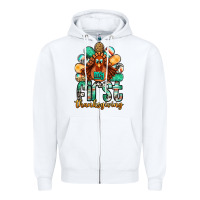 White my first thanksgiving turkey Zipper Hoodie - Jasminsmagicworld