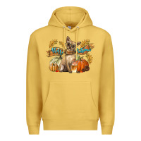Antique Gold Hello Autumn With Chihuahua Dog Premium Hoodie - LillyAllenDesigns