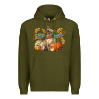 Army Green Hello Autumn With Chihuahua Dog Premium Hoodie - LillyAllenDesigns