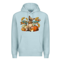 Blue Mist Hello Autumn With Chihuahua Dog Premium Hoodie - LillyAllenDesigns